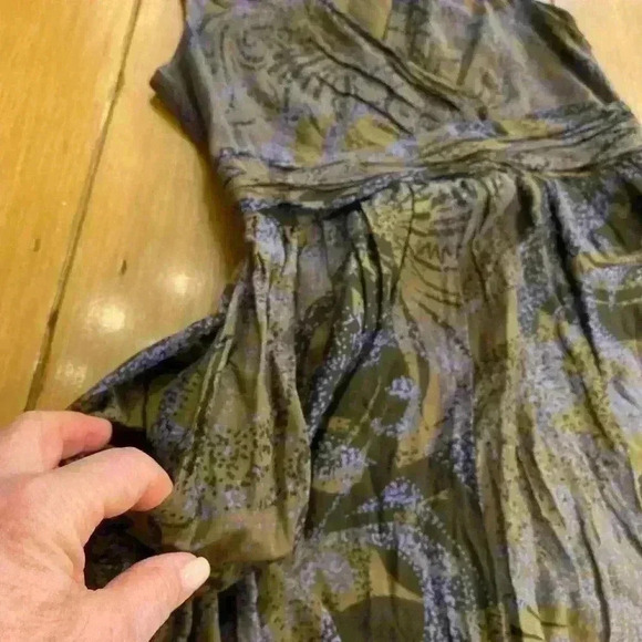 Halogen Womens Fit Flare Sleeveless Cotton Black Purple Khaki Dress small - Picture 9 of 11